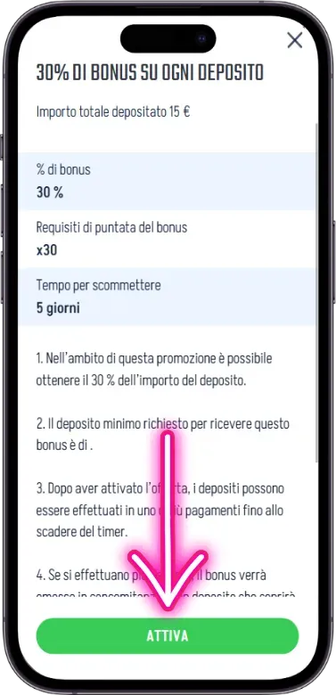 Attiva e segui le condizioni