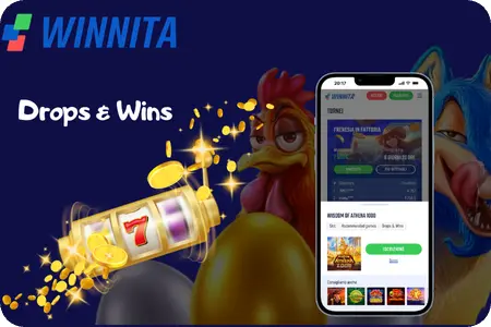 Sezione promozioni di Winita casino con torneo Drops & Wins.