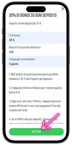 Termini del bonus di deposito Winnita con importo, wagering e durata